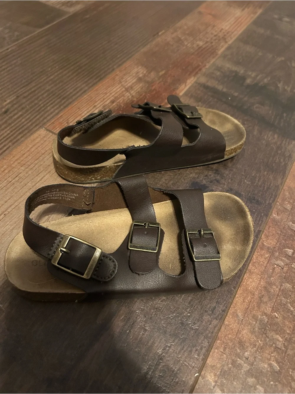 Two sets of boys summer shoes size 11.